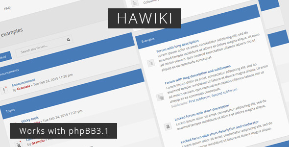 Hawiki - Light Content-Focused phpBB Style - phpBB style preview