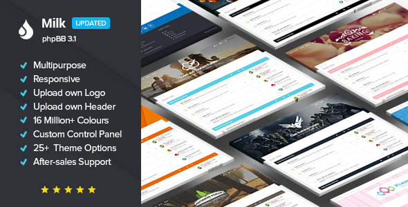 Milk - Multipurpose phpBB Style - phpBB style preview
